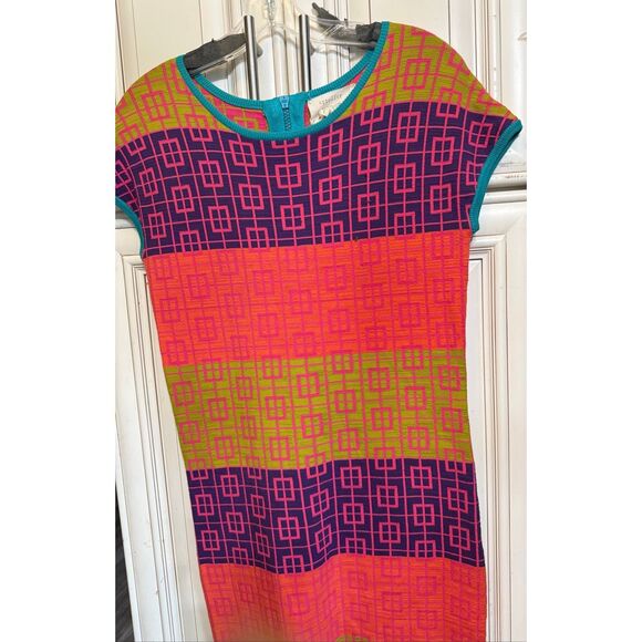 Nicole Miller Artelier Women's Geometric Knit Bodycon Dress Multicolor Medium - Picture 8 of 10